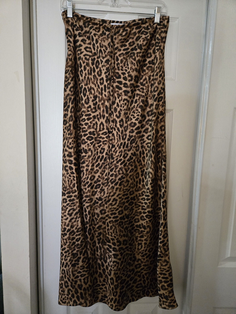 Leopard Print Maxi Skirt - Brown